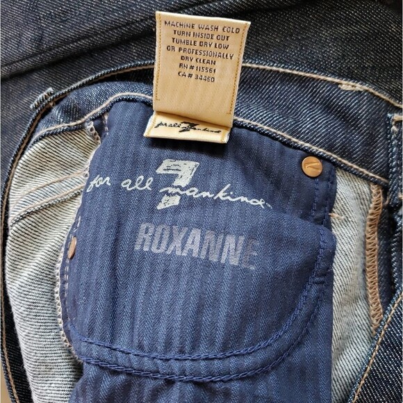 7 For All Mankind Slim Straight Leg Roxanne Cotton Blend Embellished Jeans 26 - Picture 6 of 10